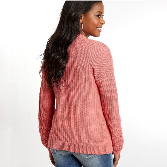 Maurices Sz L Solid Bobble Sleeve Open Front Cardi - Picture 6 of 10